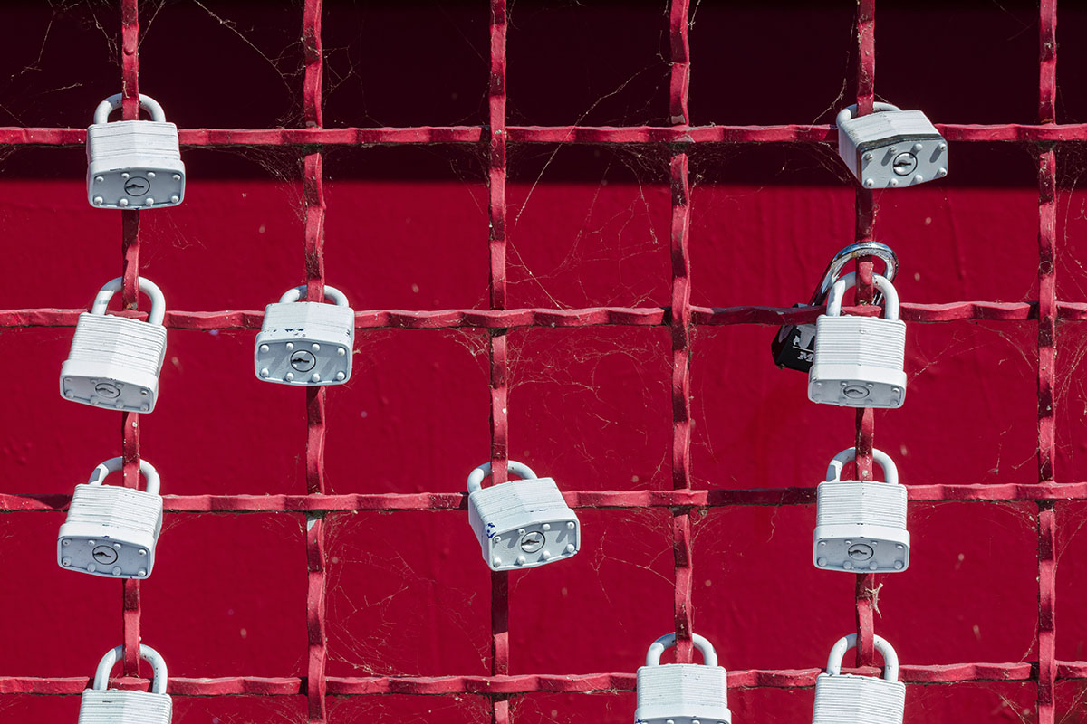 locks on grate wall